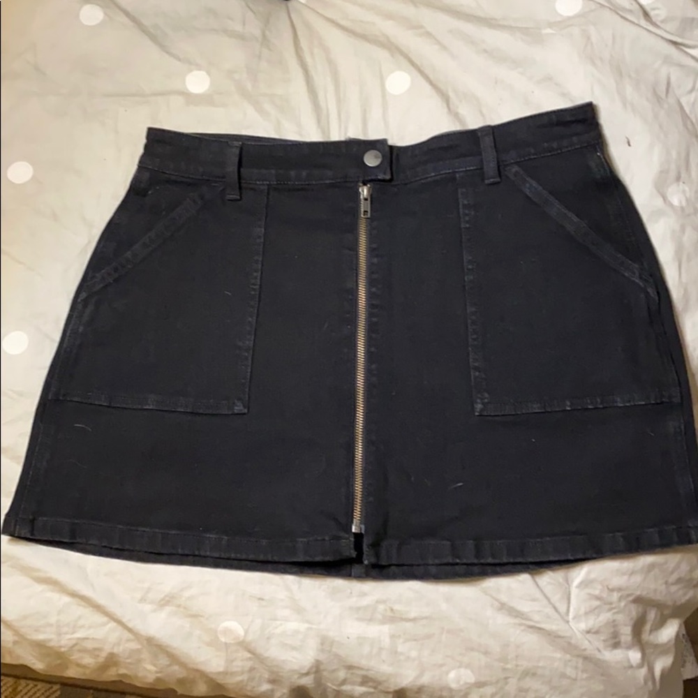 Madewell Denim Utility Zip Skirt in Black Frost